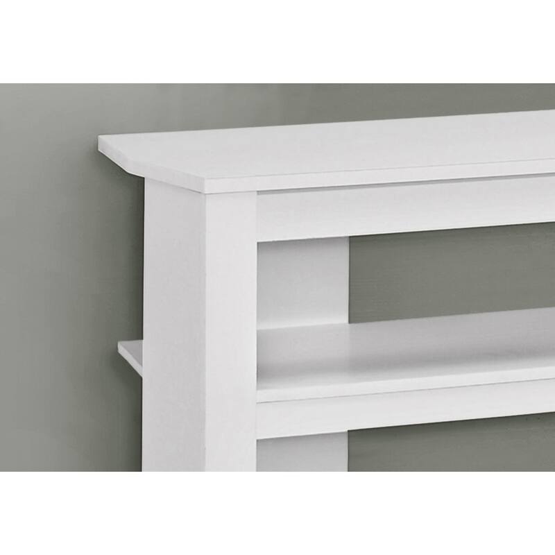 42 Inch TV Console, Modern TV Stand, Dark Walnut Finish, Storage Shelves for Gaming & Accessories, Living Room/Bedroom