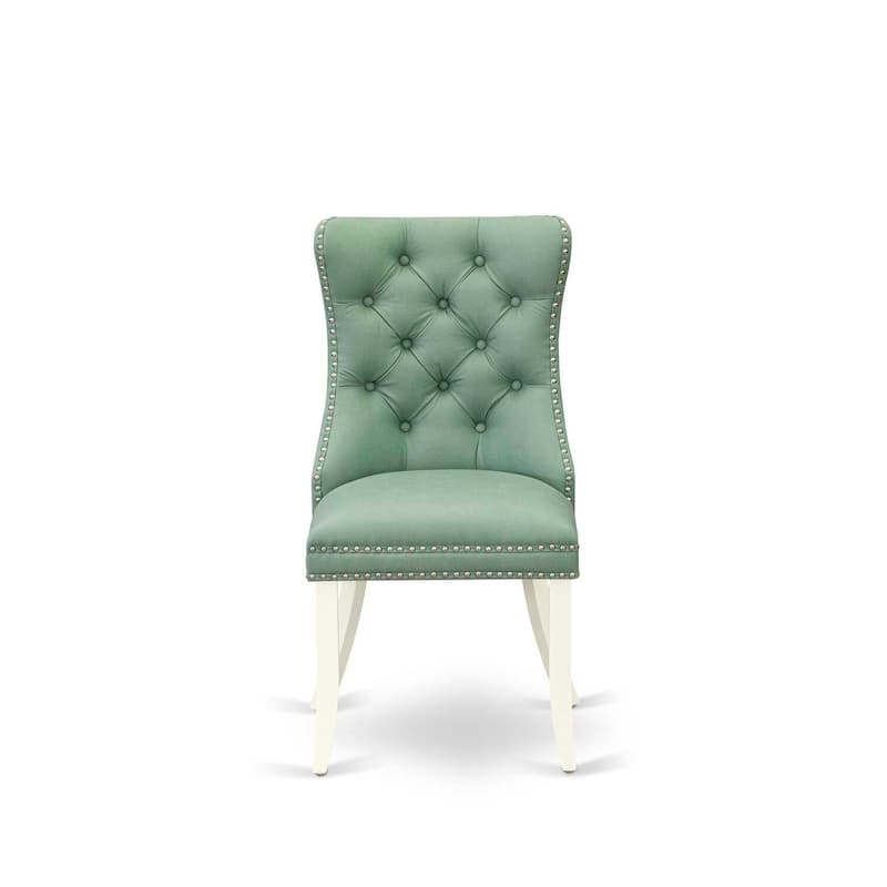Parson Dining Chairs Set of 2 - Upholstered Kitchen Chairs with Nailhead Trim - Modern Dining Room Seating
