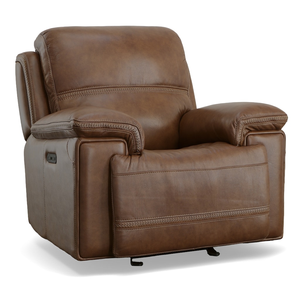 Fenwick Cognac Power Gliding Recliner with Power Headrest by Flexsteel