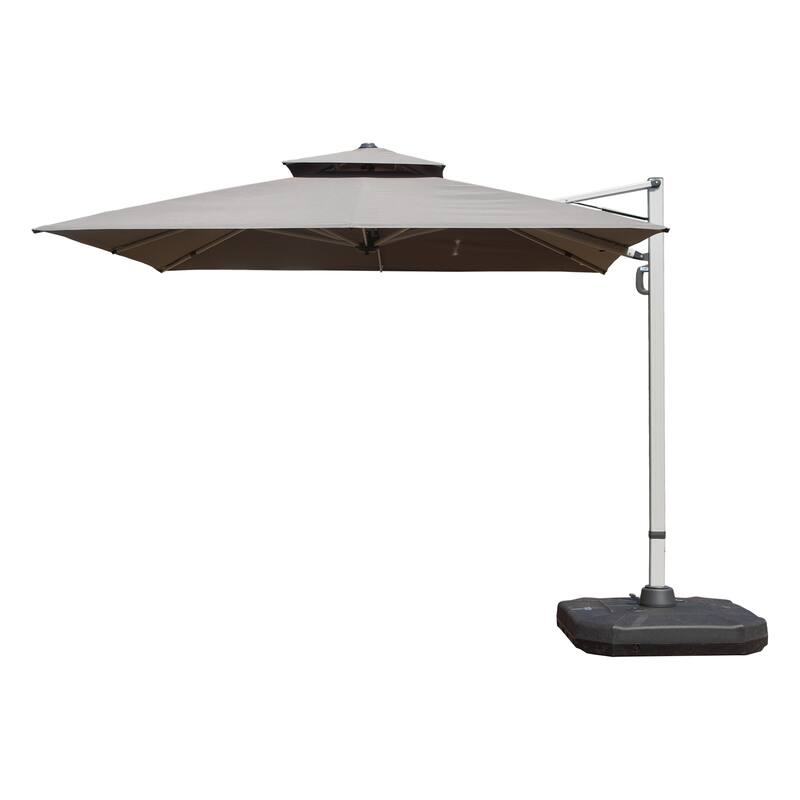9 ft. Aluminum Cantilever Tilt Patio Umbrella with Center Pole, Gray (Base Not Included)