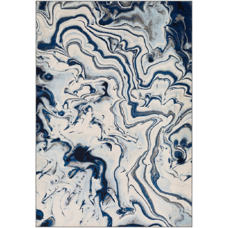 Livabliss Cecelia Contemporary Navy Area Rug