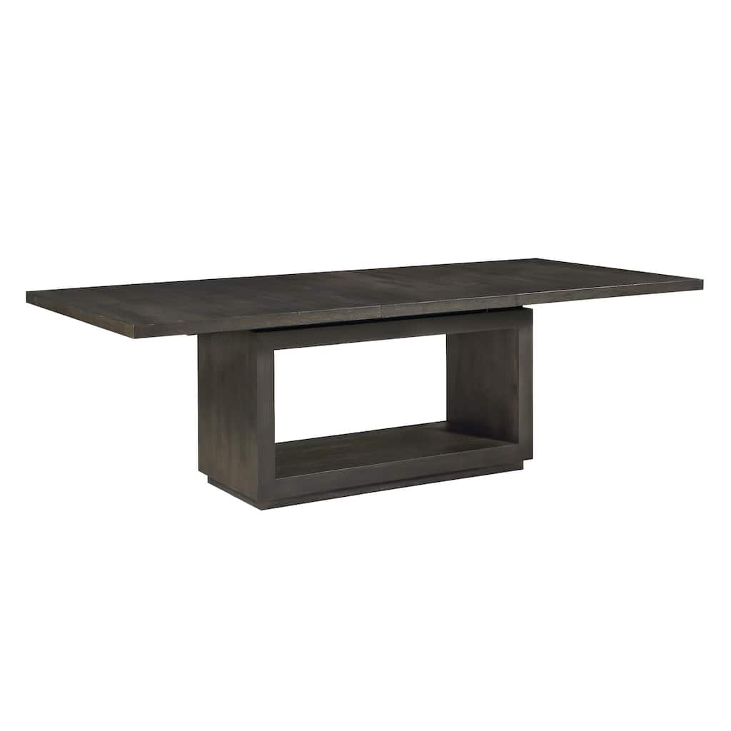 Jose 72-95 Inch Acacia Wood Dining Table, Open Plinth Base, Rustic Brown