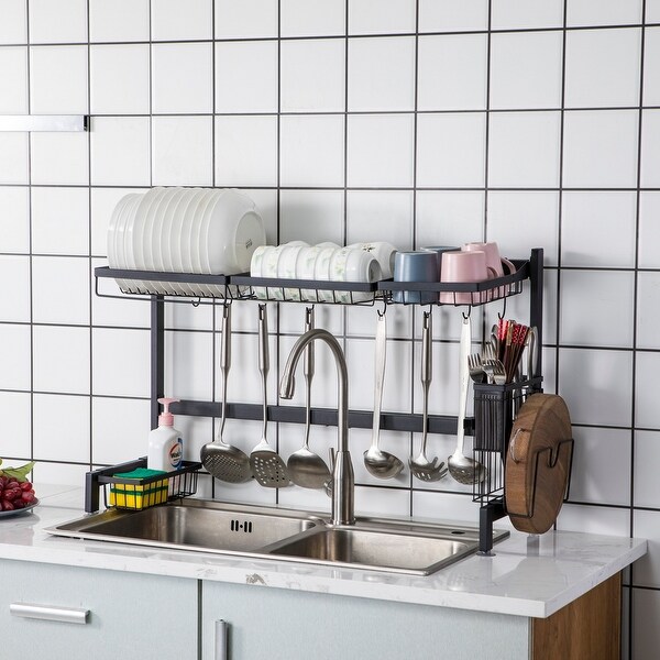 Stainless Steel Single Layer Kitchen Bowl Rack Dish Rack Shelf