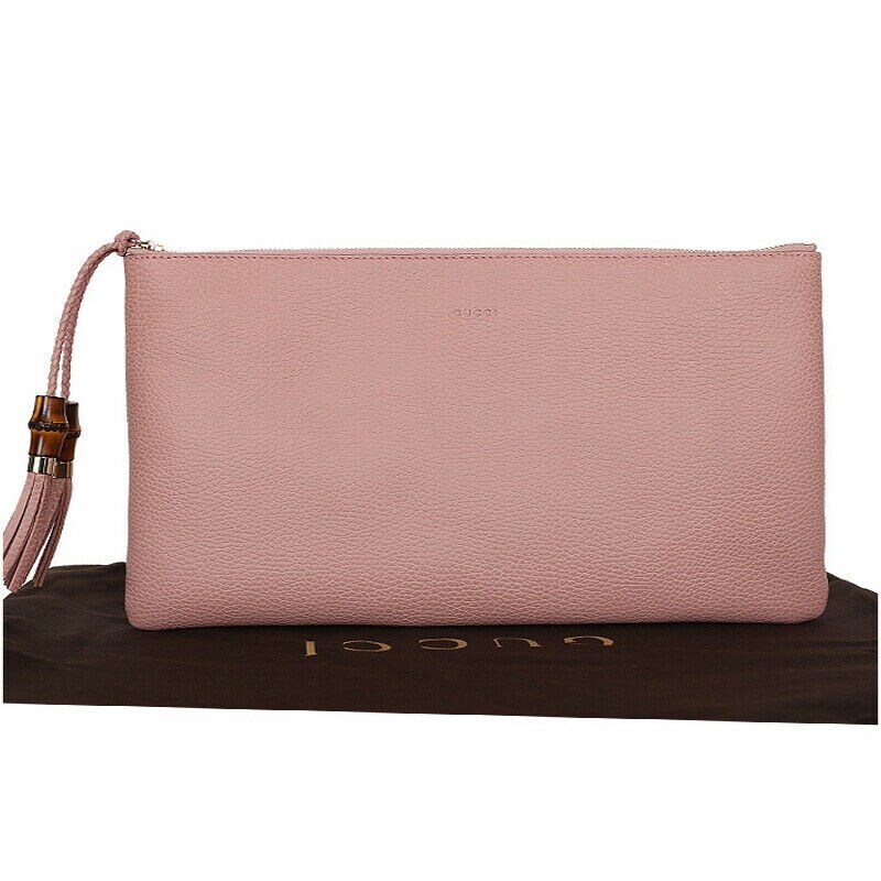 soft pink clutch bag