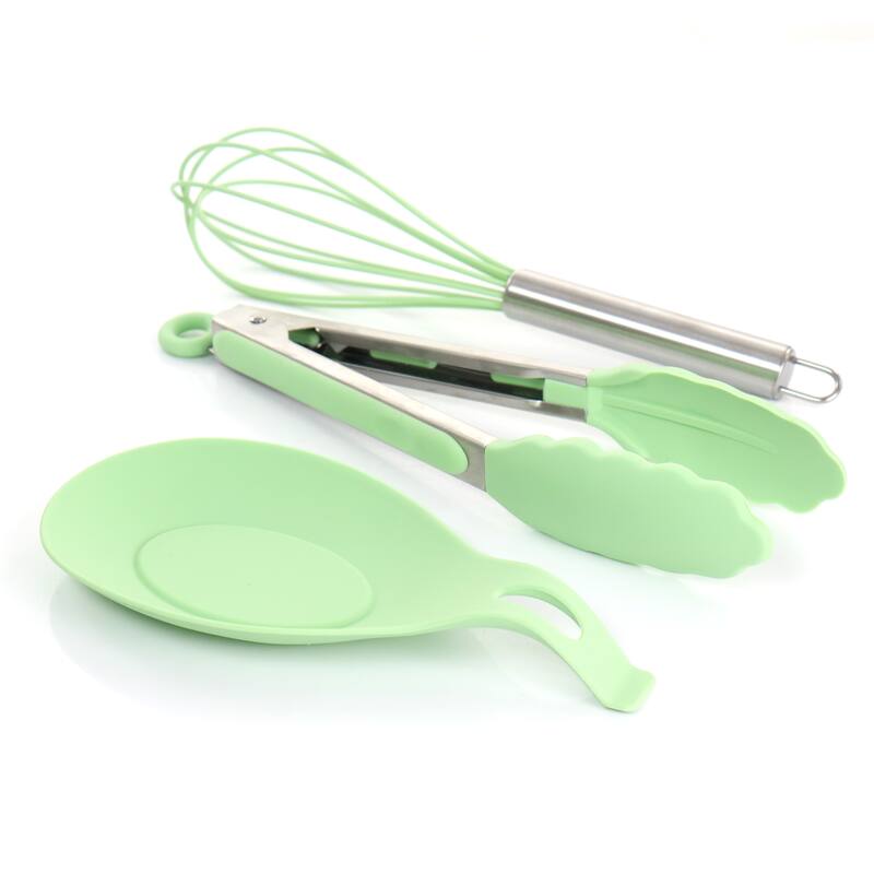 MegaChef 12 Piece Mint Green Silicone Kitchen Utensil Set