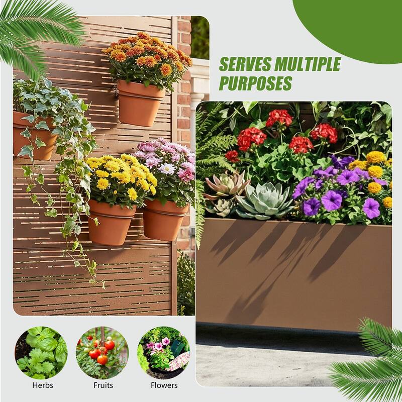 Raised Garden Bed Planter with Trellis Movable Planter Box with Lockable Wheels