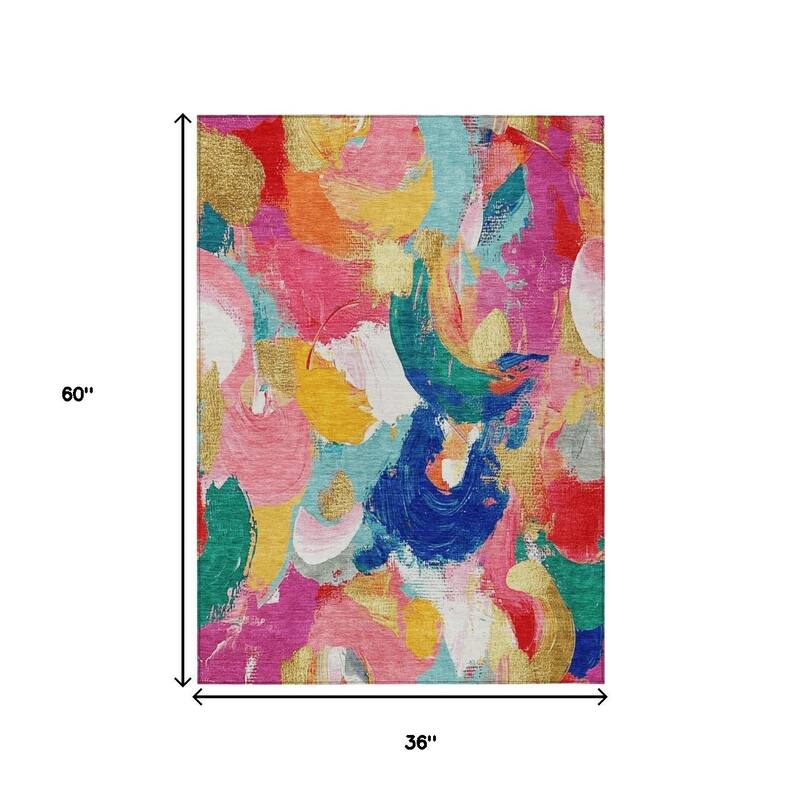HomeRoots Abstract Transitional Rectangle Outdoor Rug