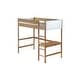 preview thumbnail 5 of 7, Loft Bed with Desk, Upholstered Loft Bed Frame with Ladder, Safety Guardrails,Rubber Wooden,Teddy Fleece Fabric Headboard
