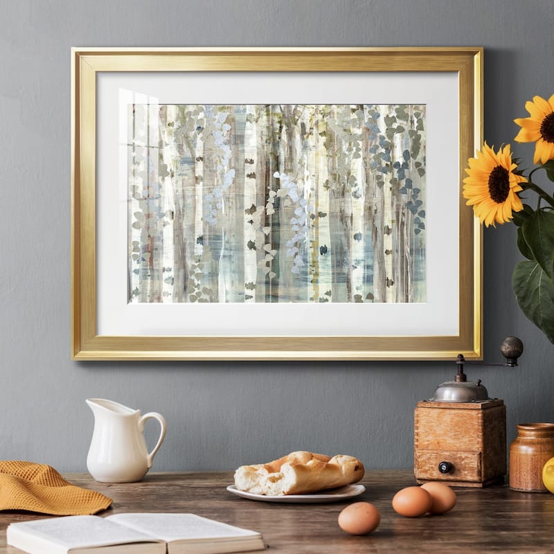 Birch Wood Meadow Premium Framed Print - Ready to Hang