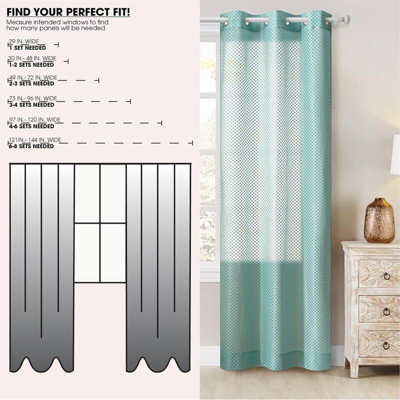 Urban Lifestyle Aqua Sheer Colorblock Window Panel