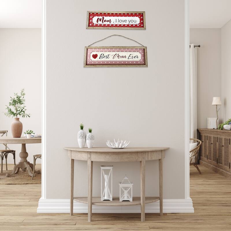 IH Casa Decor Framed Wooden "Mom" Hangers Asstd - Set of 2