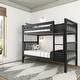 preview thumbnail 11 of 22, Max and Lily Scandinavian Twin Over Twin Bunk Bed Black