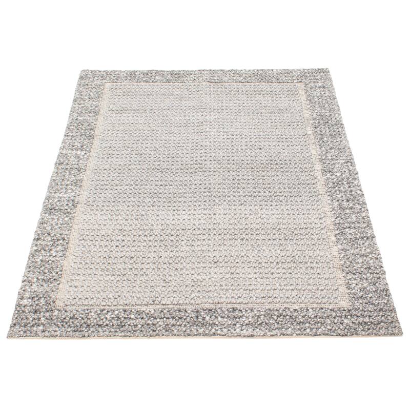 ECARPETGALLERY Braid weave Sienna Grey Wool Rug - 5'2 x 7'4