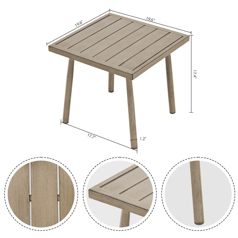 7-Piece Aluminum Patio Conversation Set, 3-Seat Outdoor Couch and Loveseat with Ottomans and Coffee Table