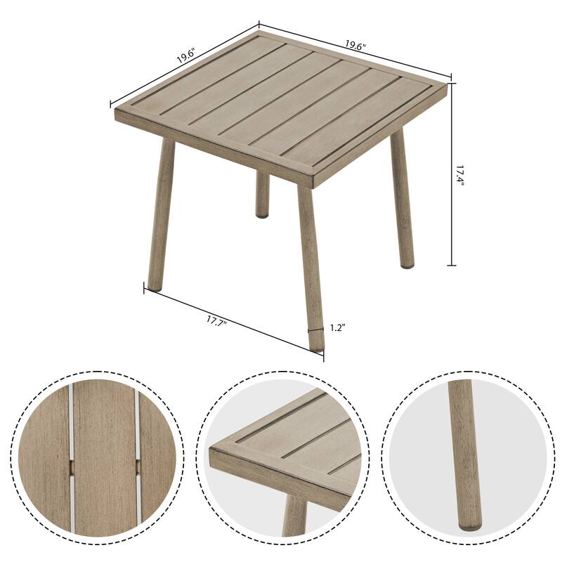 7-Piece Aluminum Patio Conversation Set, Loveseat with Ottomans and Coffee Table