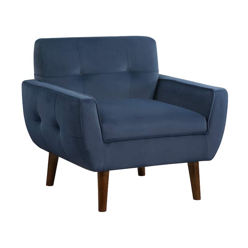 Milford Velvet Fabric Accent Chair - Blue