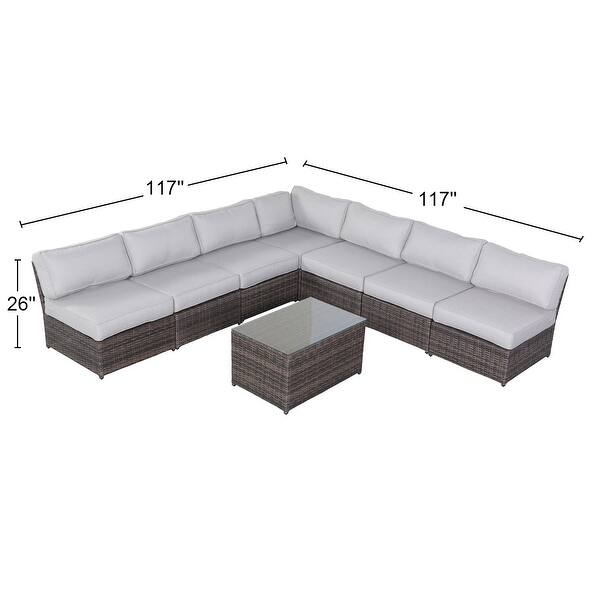 8 Piece Weather Resistant Patio Set with Coffee Table in Espresso Bed Bath & Beyond 36176117