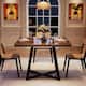 Small Dining Table for 4, 31.5 Inches Industrial Dinner Table with Metal Base