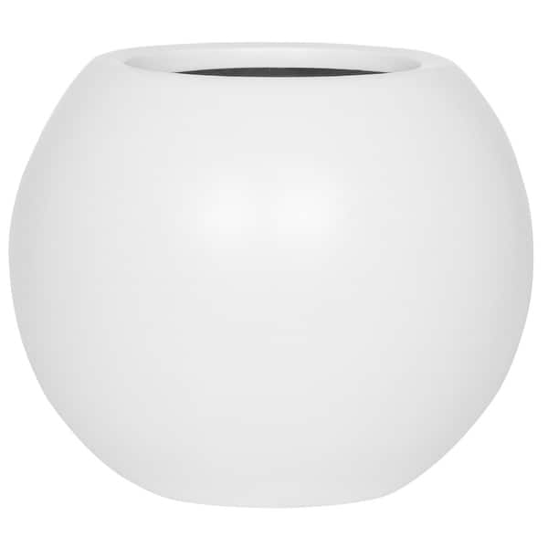 Pottery Pots Beth Extra Small Fiberstone Indoor Outdoor Modern Round Planter 9 8 Inch Diameter Overstock 32759308 White