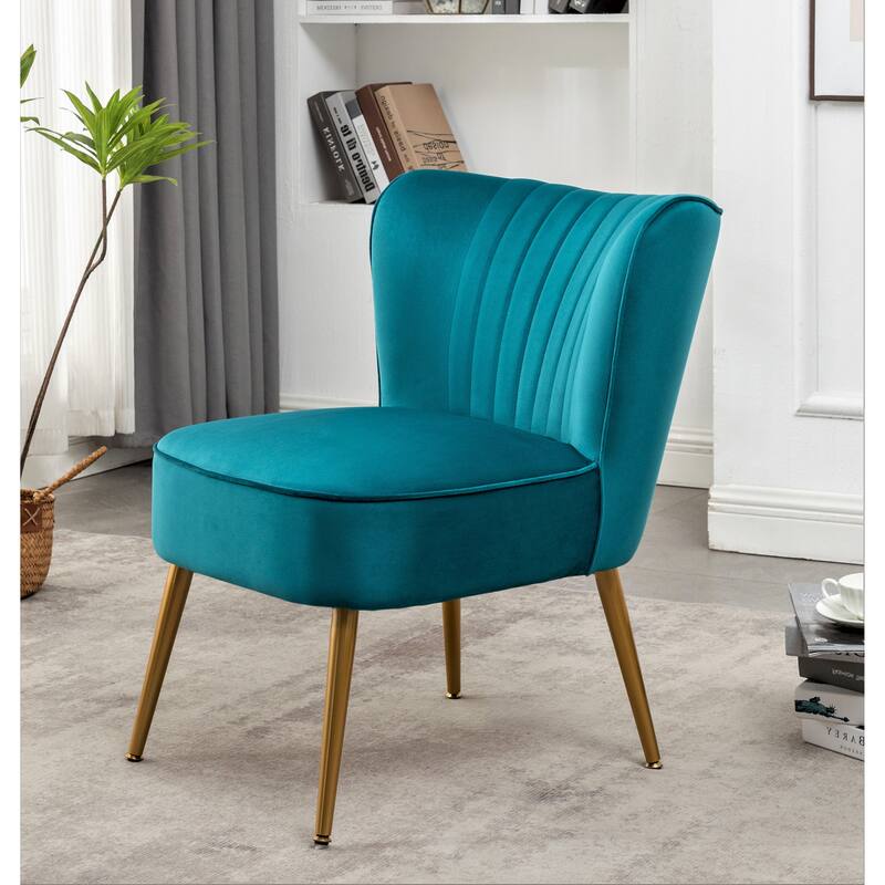 Sauter 23.2" Wide Mid-Century Modern Microfiber Accent Chair - Greynish Blue