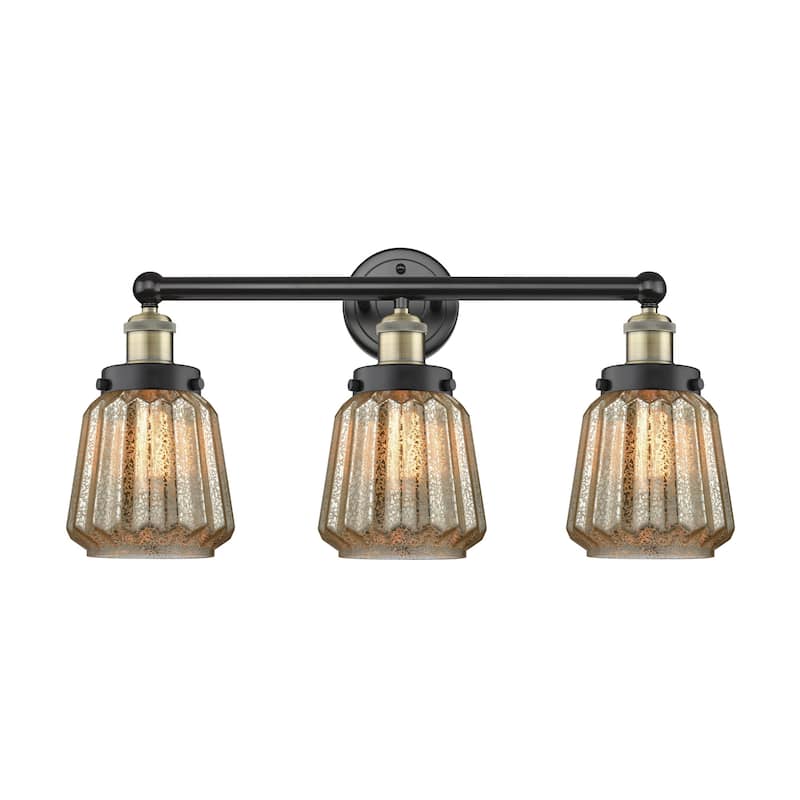 Innovations Lighting 616-3W-10-25 Chatham Vanity Chatham 3 Light 25" - Black Antique Brass / Mercury