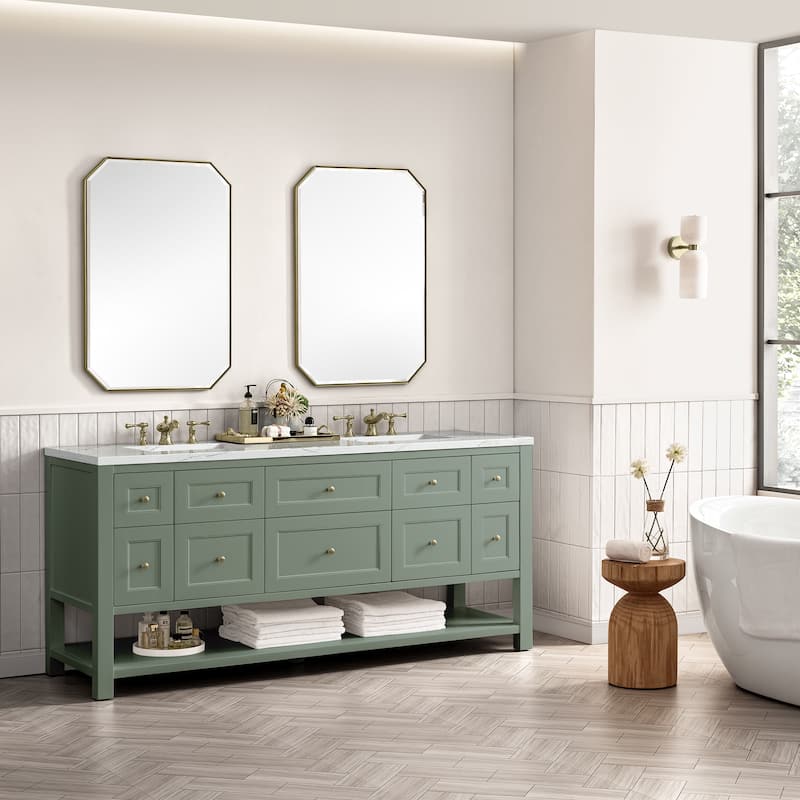 James Martin Vanities Breckenridge 72" Double Vanity, Smokey Celadon