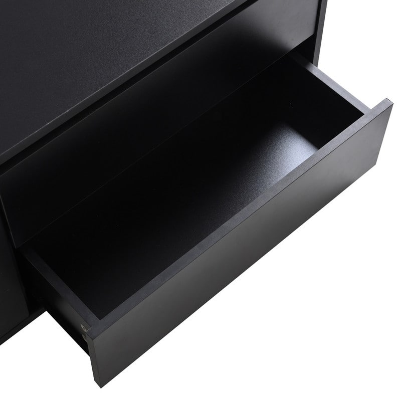 94.4" Modern TV Stand with LED Lights, Fluted Glass Doors & Drawers - Media Console for TVs Up to 100 inches