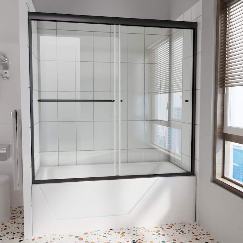 60''x58'' Double Sliding Semi-Frameless Shower Tub Door