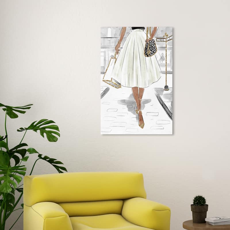 Wynwood Studio Canvas Fashion and Glam Crosswalk of Fashion White and Glam Wall Art Canvas Print - 30 x 20