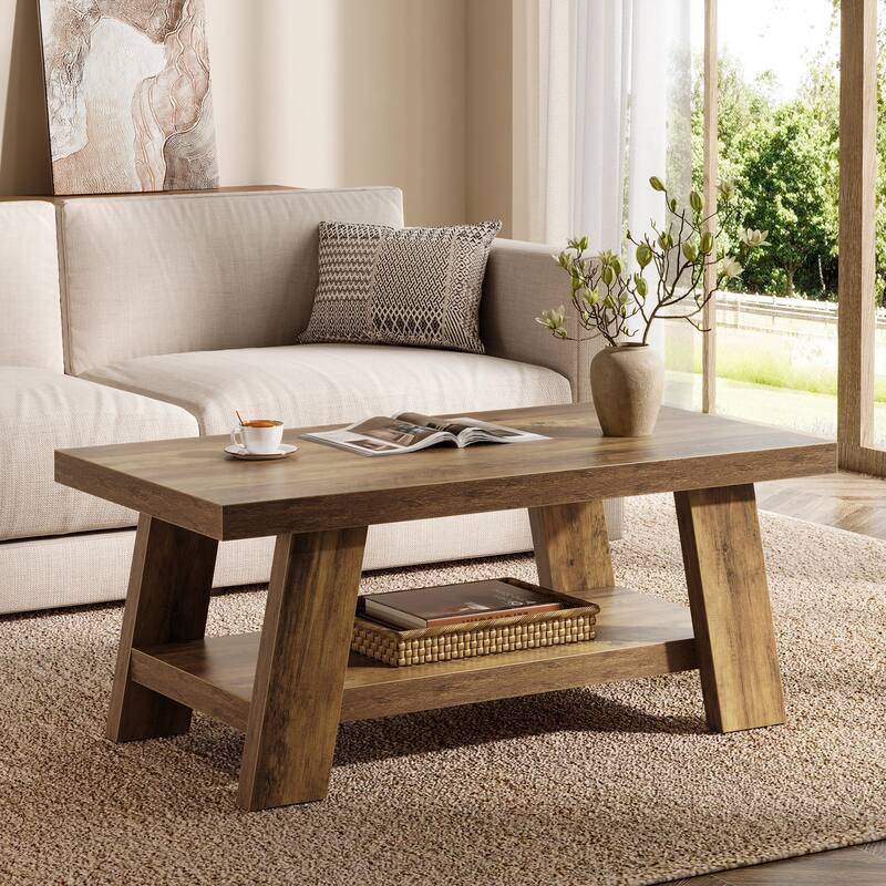 Farmhouse Coffee Table, Rectangular Center Table