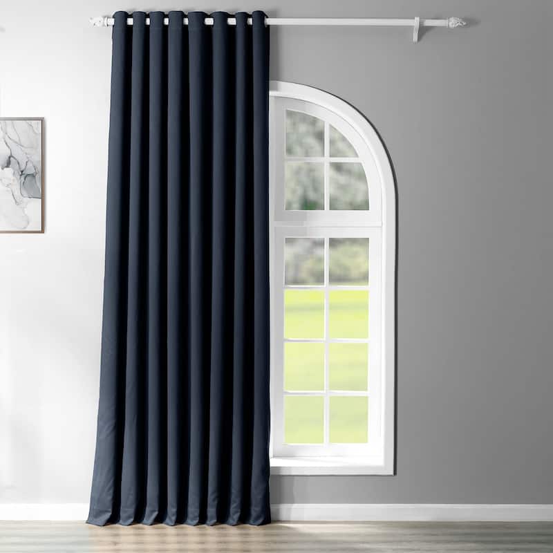 Exclusive Fabrics Extra Wide Room Darkening Grommet Curtain 120 Inch (1 Panel) - Navy blue