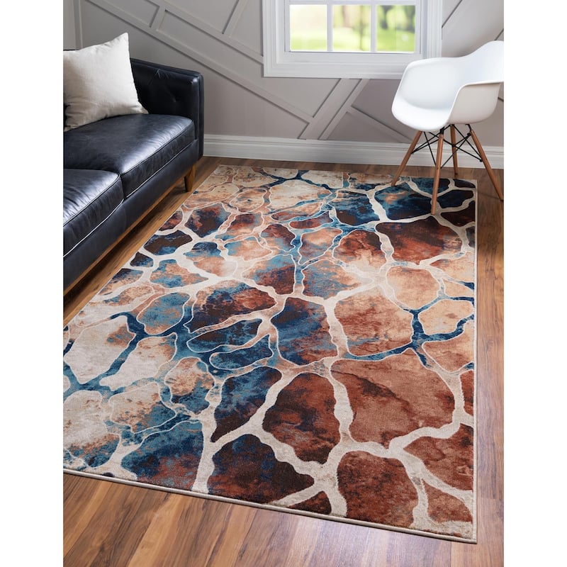 Contemporary Harrogate Collection Area Rug - Brick Red - 8'x10'