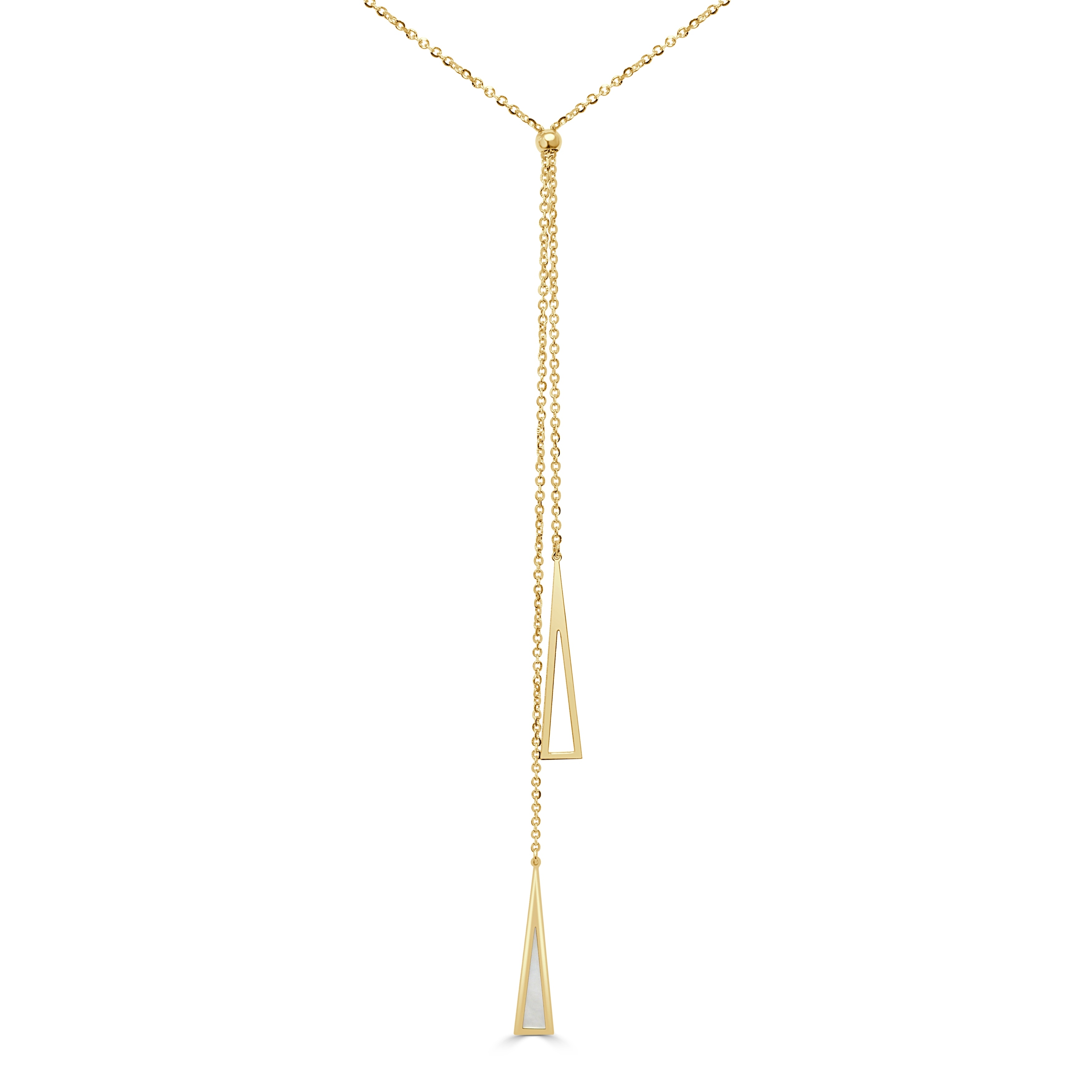 Joelle Mother Of Pearl Lariat Neckalce 14K Gold