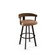 preview thumbnail 18 of 42, Amisco Lars Swivel Counter and Bar Stool Dark Brown Metal / Caramel Faux Leather - Counter height