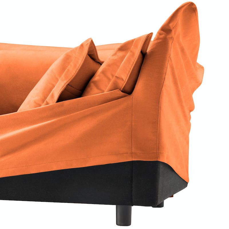 ​Contemporary Footstool - Chenille Fabric