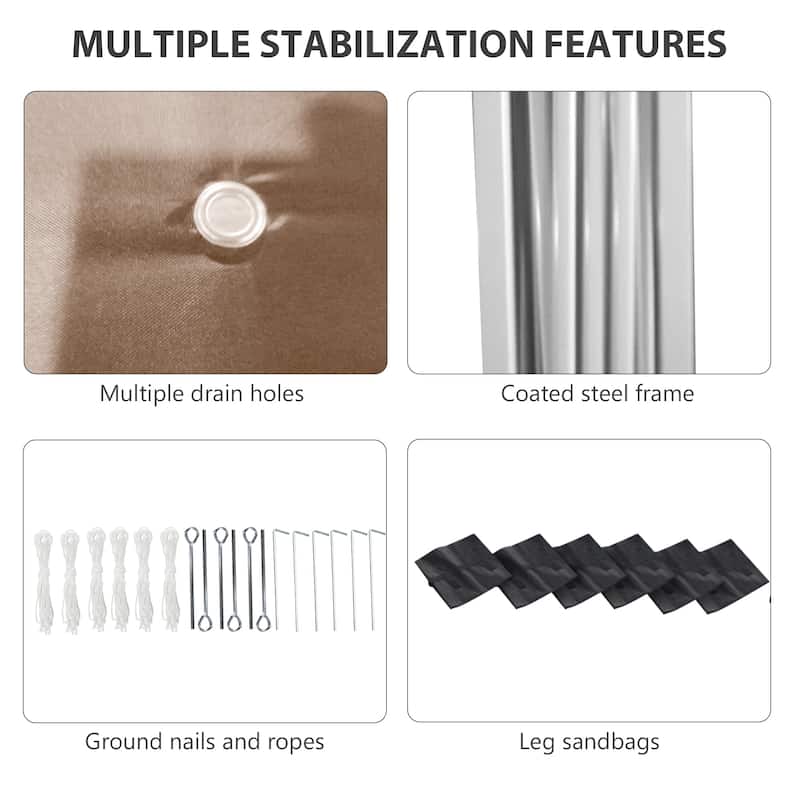 10' x 19.5' Adjustable Pop-Up Canopy Tent with Sidewalls, Leg Weights, and Wheeled Carry Bag for Outdoor Events