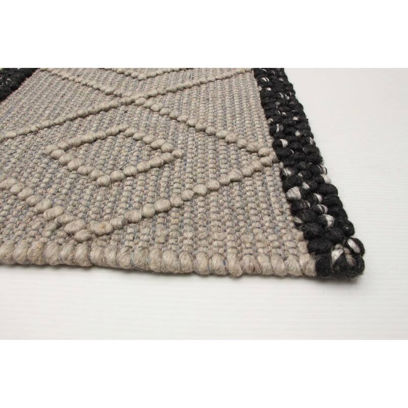 ECARPETGALLERY Braid weave Sienna Khaki Wool Rug - 5'0 x 8'1