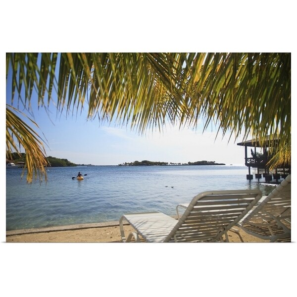 "View A Person In A Kayak Off The Coast Of The Caribbean Sea At Anthony's Key Resort" Poster Print
