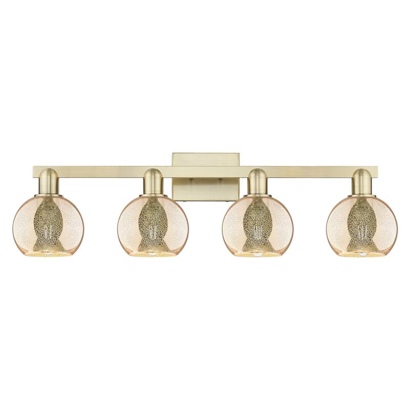 Innovations Lighting 716-4W-10-33 Athens Vanity Athens 4 Light 33" - Antique Brass / Mercury