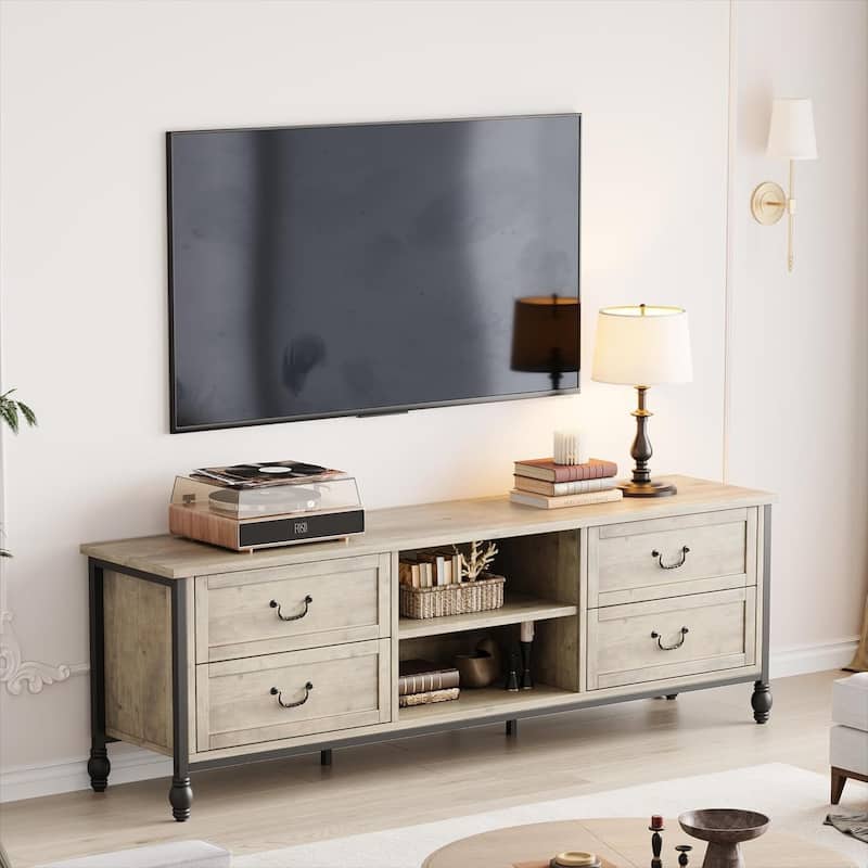 Modern Large TV Stand with Storage, Entertainment Center for Living Room - N/A