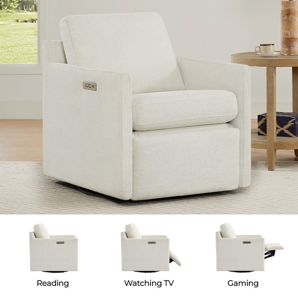 Spruce & Spring Nora Electric Power Swivel Chair with Footrest