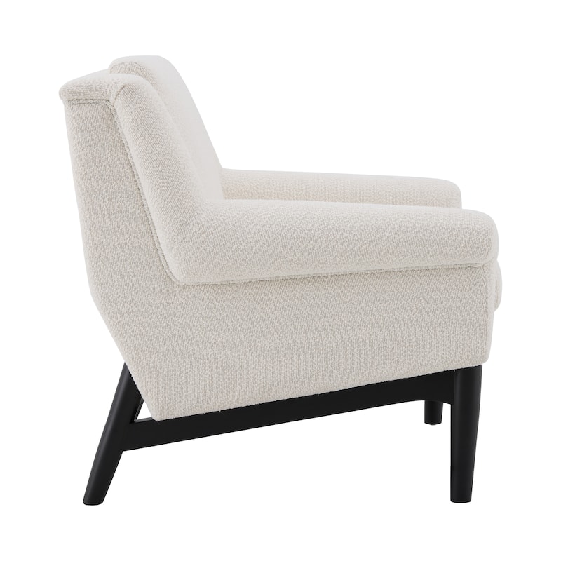 Mid-Century Modern Upholstered Accent Chair with Flared Arms by Harper&Bright Designs