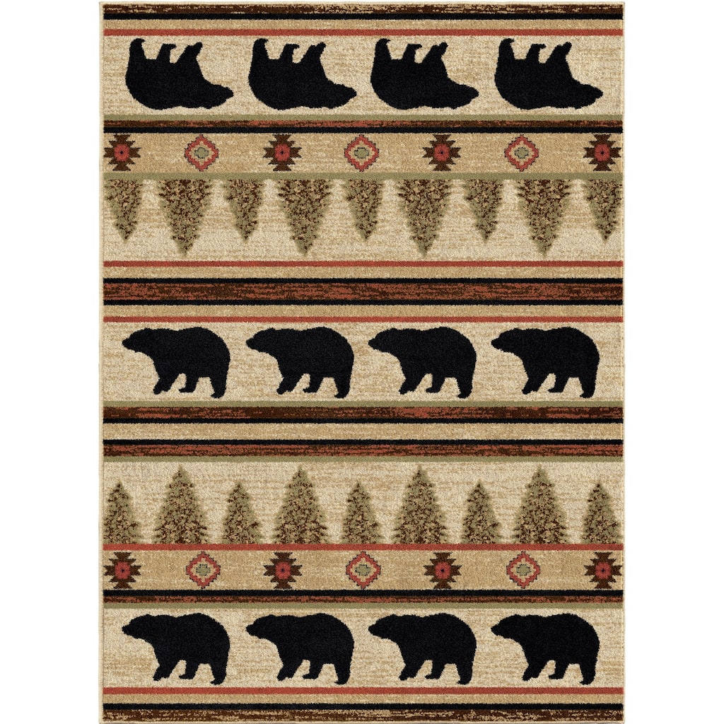 Mayberry Hearthside Appalachain Lodge Bear Area Rug