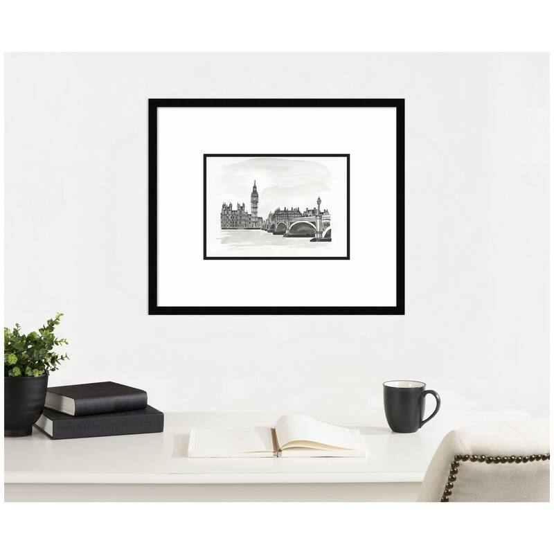 Kate and Laurel Postcard London by Teju Reval Framed Wall Art Print