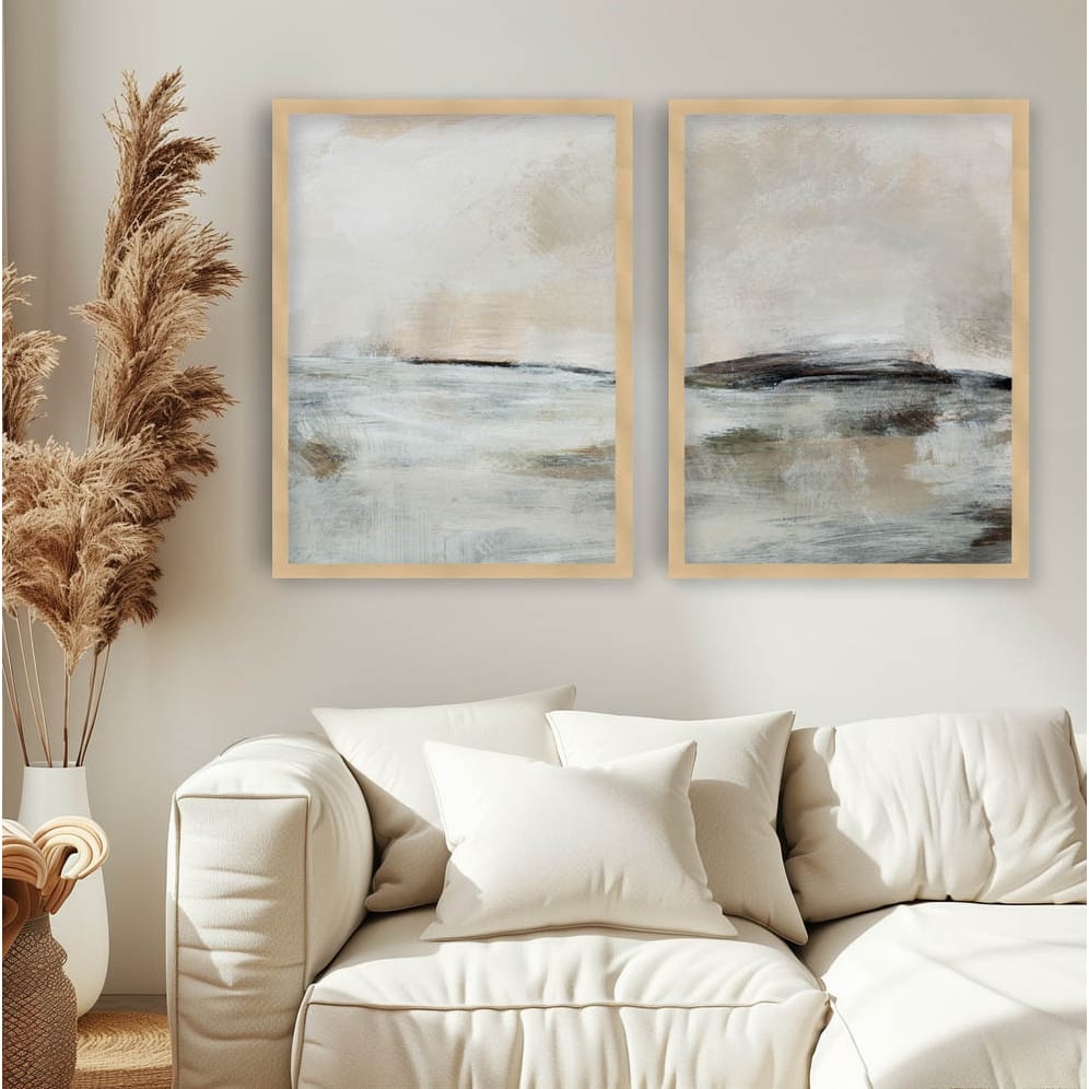 "Lost Time" Set of Two Framed Textured Wall Art - Multi-Color