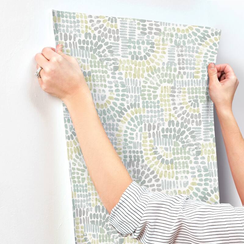 A-Street Prints Wanderer Aquamarine Mosiac Wallpaper