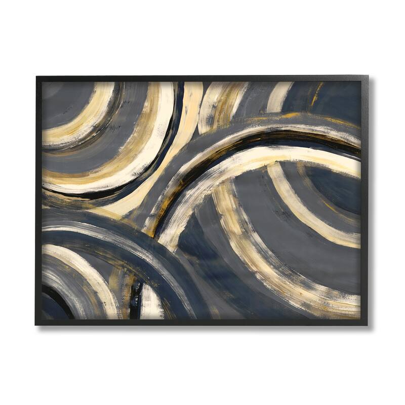 Stupell Abstract Developing Rings Grey Gold Encasing Arches Framed Wall Art