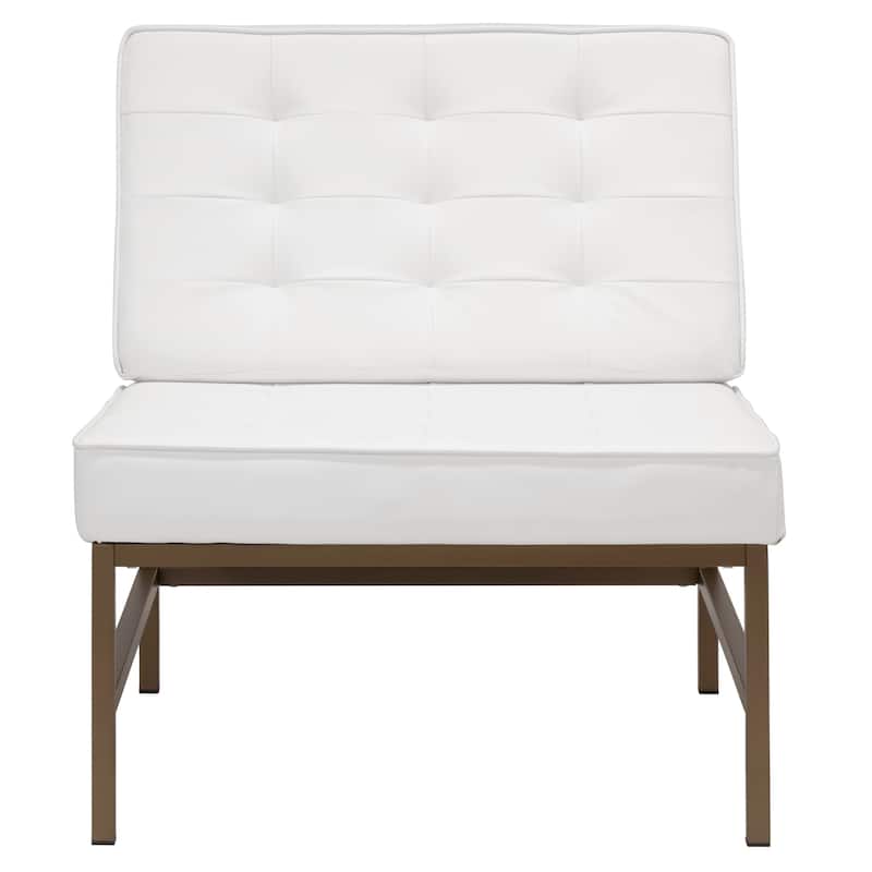 Studio Designs Home Ashlar Metal and Tufted Blended Leather Armless Accent Chair