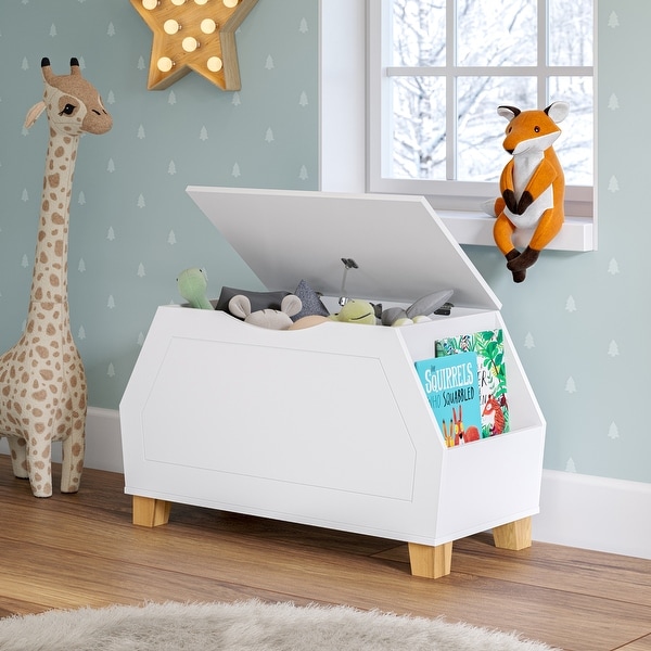 RiverRidge Home Kids Catch-All Toy Box with Lid, White. Opens flyout.