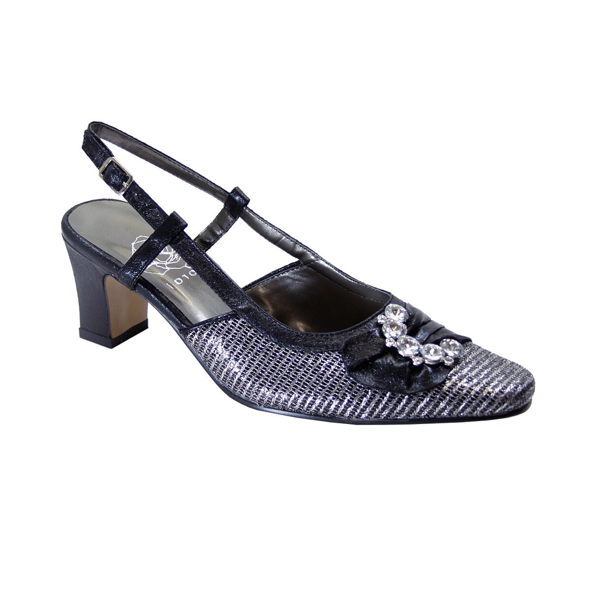 metallic slingback shoes
